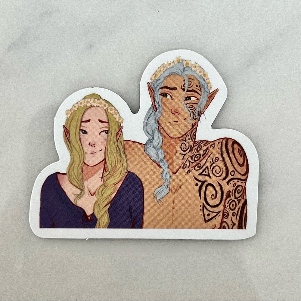 5/$10 Waterproof Vinyl Stickers Aelin Galathynius & Rowan Flower Throne of Glass